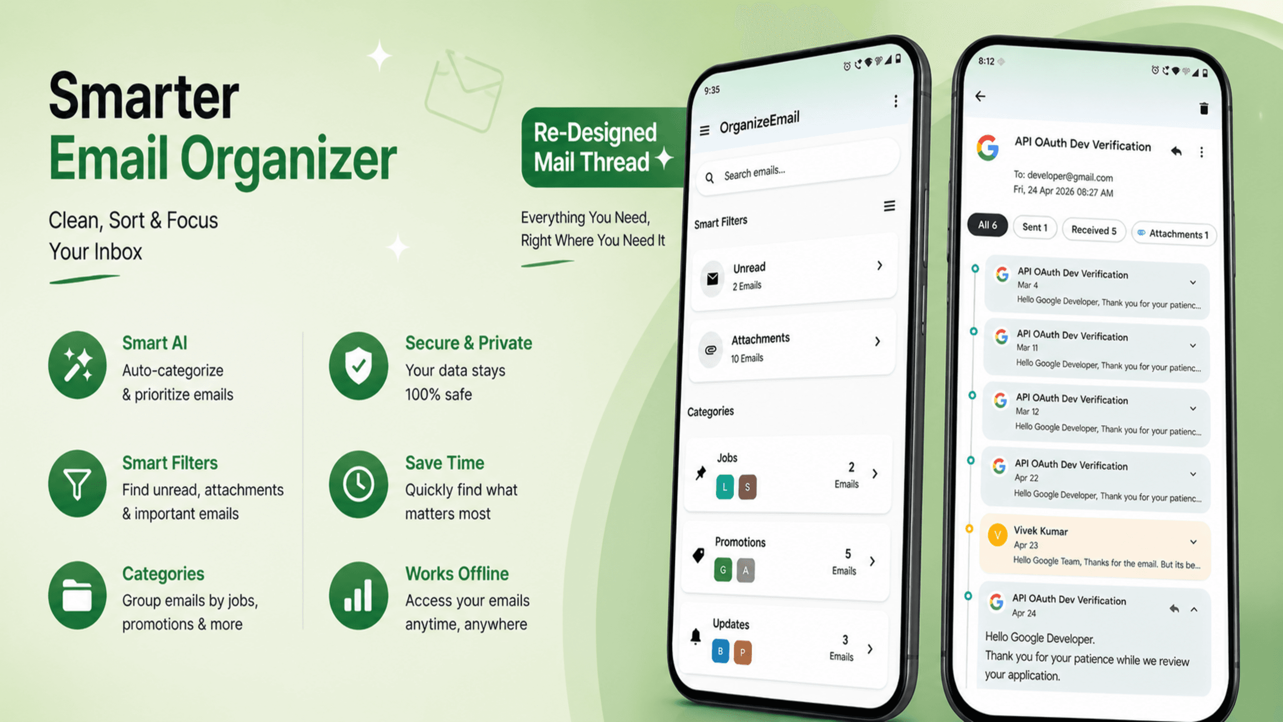 OrganizeEmail: The Smart Inbox That Sorts, Threads & Unsubscribes For You